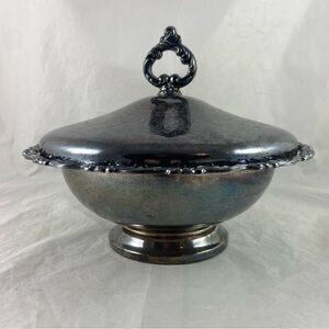 Jostens Heirloom Bowl With Lid Double Silver Plated Holloware 10.5” x 8” inches